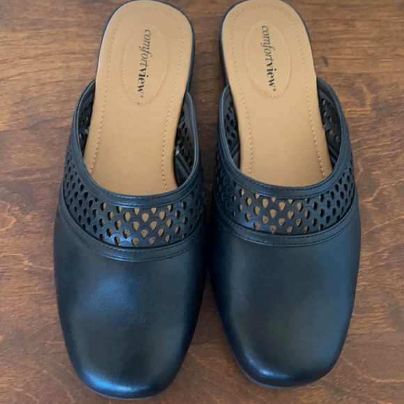 Comfort View Black Slides Size 8 Wide - Picture 5 of 11